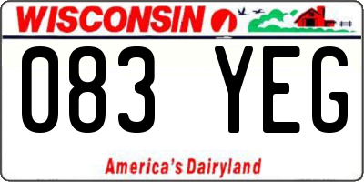 WI license plate 083YEG