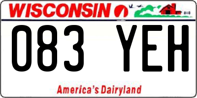 WI license plate 083YEH