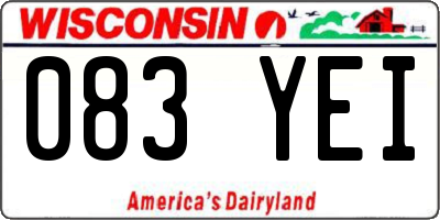 WI license plate 083YEI