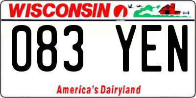 WI license plate 083YEN