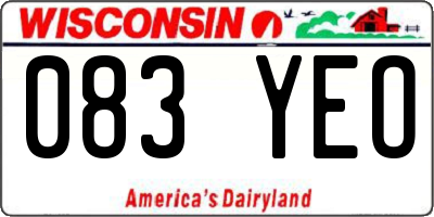 WI license plate 083YEO