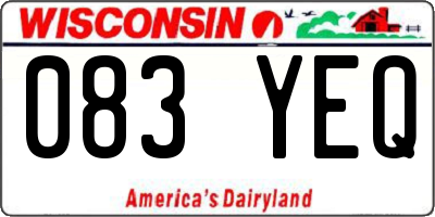WI license plate 083YEQ