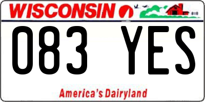 WI license plate 083YES