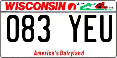 WI license plate 083YEU
