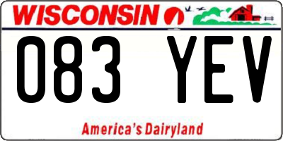 WI license plate 083YEV