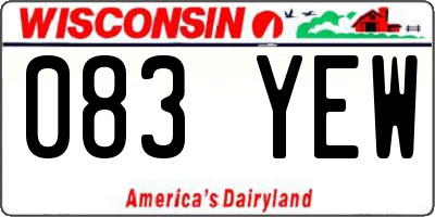 WI license plate 083YEW