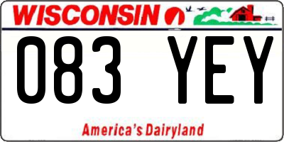 WI license plate 083YEY