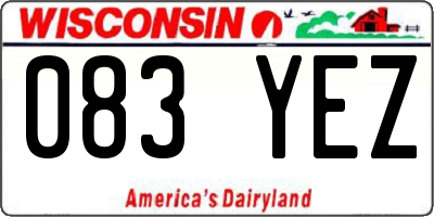 WI license plate 083YEZ