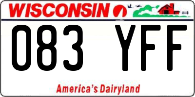 WI license plate 083YFF