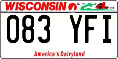 WI license plate 083YFI