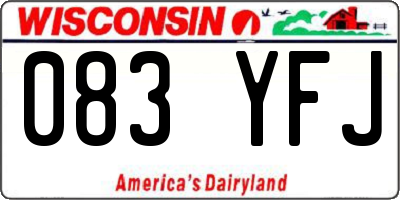 WI license plate 083YFJ