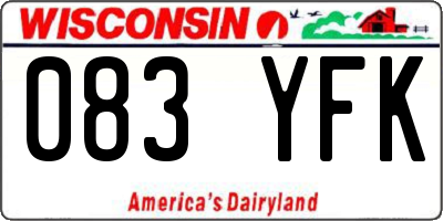 WI license plate 083YFK