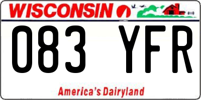 WI license plate 083YFR