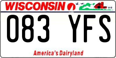 WI license plate 083YFS