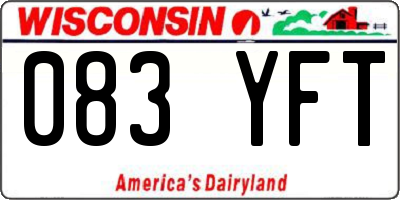 WI license plate 083YFT