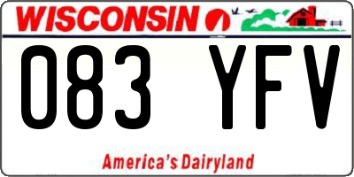 WI license plate 083YFV