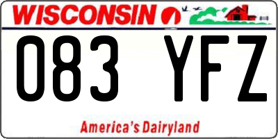 WI license plate 083YFZ