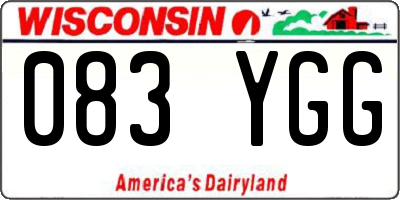 WI license plate 083YGG