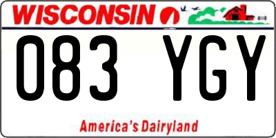 WI license plate 083YGY