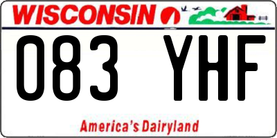 WI license plate 083YHF
