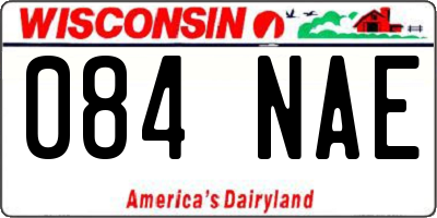 WI license plate 084NAE