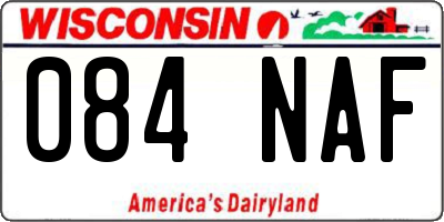 WI license plate 084NAF