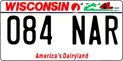 WI license plate 084NAR
