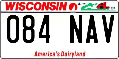 WI license plate 084NAV