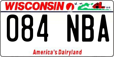 WI license plate 084NBA