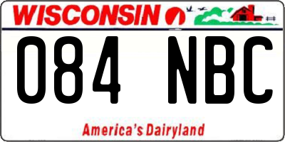 WI license plate 084NBC