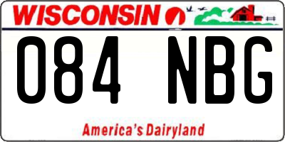 WI license plate 084NBG