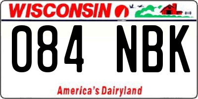WI license plate 084NBK