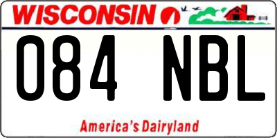 WI license plate 084NBL