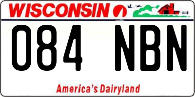 WI license plate 084NBN