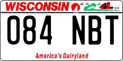 WI license plate 084NBT