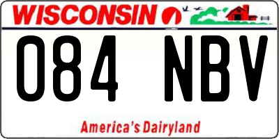 WI license plate 084NBV