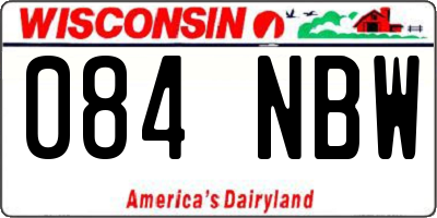 WI license plate 084NBW