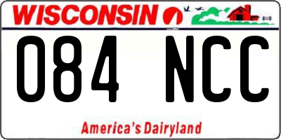 WI license plate 084NCC
