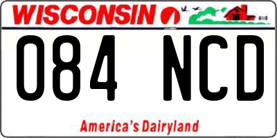 WI license plate 084NCD