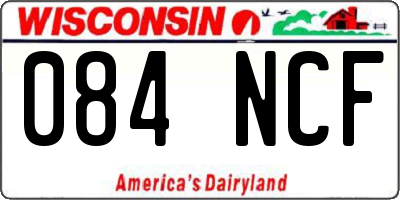 WI license plate 084NCF