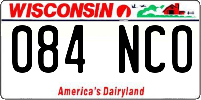 WI license plate 084NCO