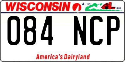 WI license plate 084NCP