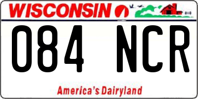WI license plate 084NCR