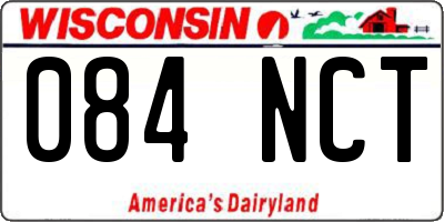 WI license plate 084NCT