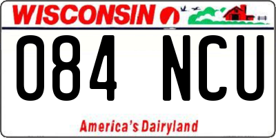 WI license plate 084NCU