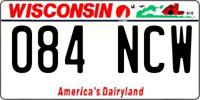 WI license plate 084NCW