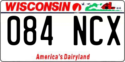 WI license plate 084NCX