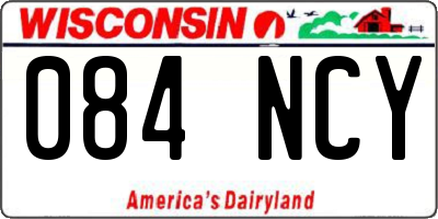 WI license plate 084NCY