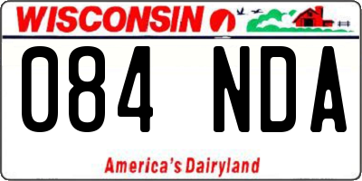 WI license plate 084NDA
