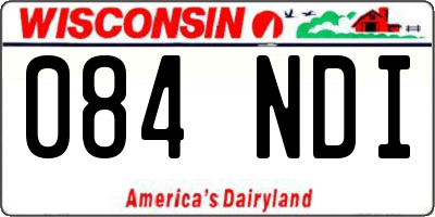 WI license plate 084NDI